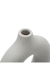 Living and Home Nordic Style Circular Donut With Hollow Design Circular Vase Medium in White - thumbnail 4