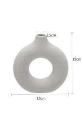 Living and Home Nordic Style Circular Donut With Hollow Design Circular Vase Medium in White - thumbnail 5
