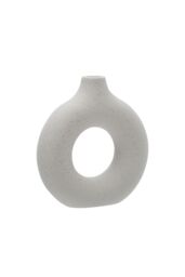 Living and Home Nordic Style Circular Donut With Hollow Design Circular Vase Medium in White - thumbnail 2