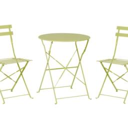 Wyld and Coco Evergreen Lime Green 3-Piece Metal Folding Bistro Set - thumbnail 2