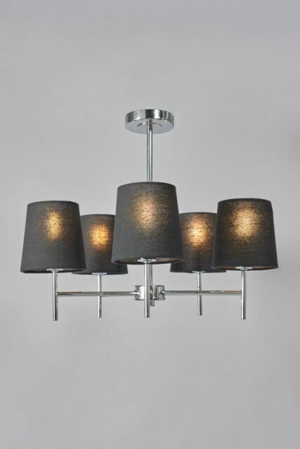 BHS Lighting Mira Semi Flush Ceiling Light in Silver - image 1