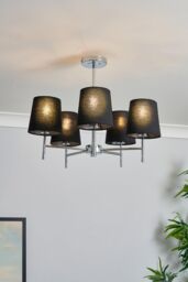 BHS Lighting Mira Semi Flush Ceiling Light in Silver - thumbnail 4