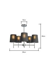 BHS Lighting Mira Semi Flush Ceiling Light in Silver - thumbnail 5