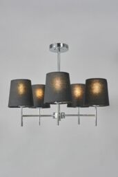 BHS Lighting Mira Semi Flush Ceiling Light in Silver - thumbnail 1