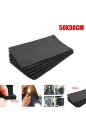 Living and Home 15mm Car Heat Deadener Sound Insulation Mat Set of 10 in Black - Size: 39 cm x 60 cm