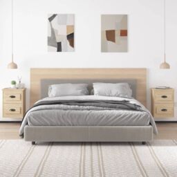 Berkfield Home Wall-mounted Bedside Cabinets 2 pcs Sonoma Oak 41.5x36x53cm in Brown - Size: 41.5x36x53 cm - thumbnail 3