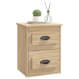 Berkfield Home Wall-mounted Bedside Cabinets 2 pcs Sonoma Oak 41.5x36x53cm in Brown - Size: 41.5x36x53 cm - thumbnail 5