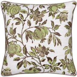 Wylder Pomegranate Jacquard Piped Polyester Filled Cushion in Green - Size: 50 cm x 50 cm - thumbnail 2