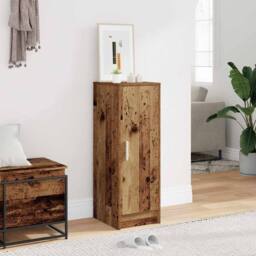 Berkfield Home Shoe Cabinet Artisan Oak 32x35x92 cm Engineered Wood in Brown - Size: 32 x 35 x 92 cm - thumbnail 2