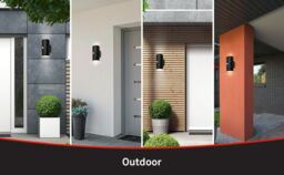 BRILONER Sensor Black 2x6W Battery Powered LED Outdoor Wall Light - thumbnail 8
