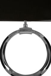 Orsina Modern Black & Silver Table Lamp with Crescent Ring Base, High Gloss Nickel Finish Stainless Steel Lamp - thumbnail 4