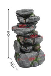 Living and Home Outdoor Rock Waterfall Fountain with LED Lights in Natural - thumbnail 5