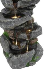 Living and Home Outdoor Rock Waterfall Fountain with LED Lights in Natural - thumbnail 9