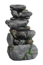 Living and Home Outdoor Rock Waterfall Fountain with LED Lights in Natural - thumbnail 6