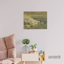 "Artery8 Battle Mobile Bay USA Civil War Canvas Wall Art Print in Beige - Size: W18"" x H24""" - thumbnail 3