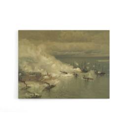 "Artery8 Battle Mobile Bay USA Civil War Canvas Wall Art Print in Beige - Size: W18"" x H24""" - thumbnail 1