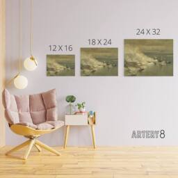 "Artery8 Battle Mobile Bay USA Civil War Canvas Wall Art Print in Beige - Size: W18"" x H24""" - thumbnail 4