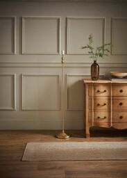 ValueLights Maggie Metal Candlestick Slim Floor Lamp Base in Gold - thumbnail 1