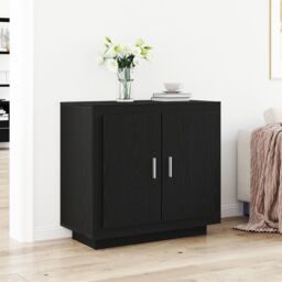 Berkfield Home Sideboard Black Oak 80x40x75 cm Engineered Wood - Size: 80 x 40 x 75 cm - thumbnail 1