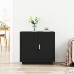 Berkfield Home Sideboard Black Oak 80x40x75 cm Engineered Wood - Size: 80 x 40 x 75 cm - thumbnail 4