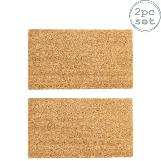 Nicola Spring Coir Door Mats - 70 x 40cm - Set of 2 in Brown - Size: 40 cm x 70 cm - image 1