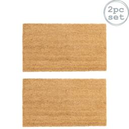 Nicola Spring Coir Door Mats - 70 x 40cm - Set of 2 in Brown - Size: 40 cm x 70 cm - thumbnail 1