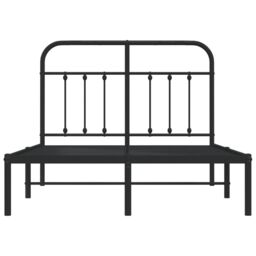 Berkfield Home Metal Bed Frame with Headboard Black 120x190 cm Small Double - thumbnail 6