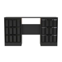Ready Assembled 2 U Seattle 6 Drawer Kneehole Desk (Ready Assembled) in True Black