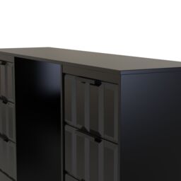 Ready Assembled 2 U Seattle 6 Drawer Kneehole Desk (Ready Assembled) in True Black - thumbnail 4