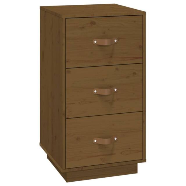 Berkfield Home Bedside Cabinet Honey Brown 40x40x75 cm Solid Wood Pine - Size: 40 x 40 x 75 cm - image 1