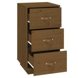 Berkfield Home Bedside Cabinet Honey Brown 40x40x75 cm Solid Wood Pine - Size: 40 x 40 x 75 cm - thumbnail 6