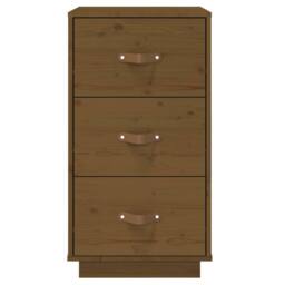 Berkfield Home Bedside Cabinet Honey Brown 40x40x75 cm Solid Wood Pine - Size: 40 x 40 x 75 cm - thumbnail 5