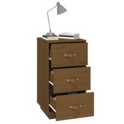 Berkfield Home Bedside Cabinet Honey Brown 40x40x75 cm Solid Wood Pine - Size: 40 x 40 x 75 cm - thumbnail 4