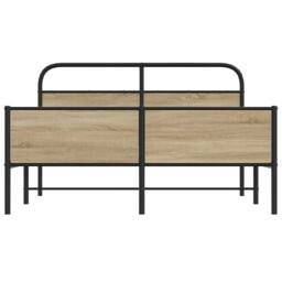Berkfield Home Metal Bed Frame without Mattress Smoked Oak 180x200 cm Super King in Brown - thumbnail 5