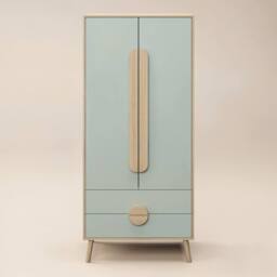 Flair Noah 2 Door Wardrobe with 2 Drawers Oak in Green - thumbnail 5