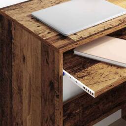 Berkfield Home Writing Desk Old wood Engineered wood Standard Storage in Brown - thumbnail 4