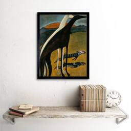 "Artery8 De Souza-Cardoso Greyhounds Home Decor 12x16"" Framed Art Print in Brown - Size: W12"" x H16""" - thumbnail 2