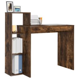 Berkfield Home Writing Desk Smoked oak Particle board Medium Writing Desk in Brown - thumbnail 3