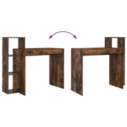 Berkfield Home Writing Desk Smoked oak Particle board Medium Writing Desk in Brown - thumbnail 8