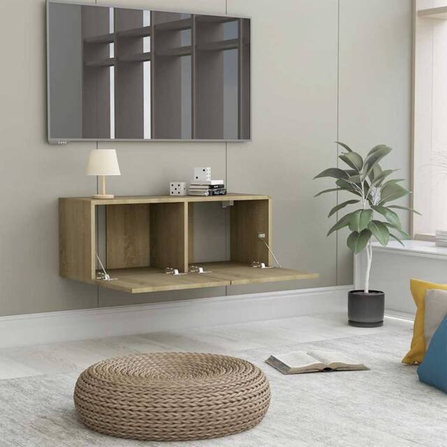 Berkfield Home TV Cabinet Sonoma Oak 80x30x30 cm Engineered Wood in Light Tan - Size: 80 x 30 x 30 cm - image 1