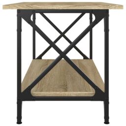 Berkfield Home Coffee Table Sonoma Oak 80x45x45 cm Engineered Wood & Iron in Brown - Size: 80 x 45 x 45 cm - thumbnail 5