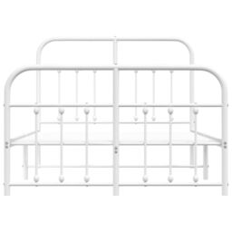 Berkfield Home Metal Bed Frame with Headboard & Footboard White 120x190 cm Small Double - thumbnail 6