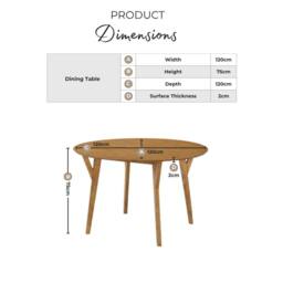 FurnitureboxUK Lynton Round Walnut Effect Wood 4-6 Seater Dining Table - thumbnail 6