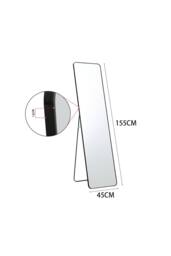 Garden Sanctuary Modern Rectangular Metal Floor Mirror Black - thumbnail 4