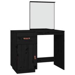 Berkfield Home Dressing Table Black 95x50x134 cm Solid Wood Pine - Size: 95 x 50 x 134 cm