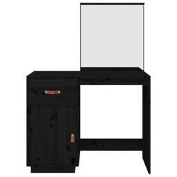 Berkfield Home Dressing Table Black 95x50x134 cm Solid Wood Pine - Size: 95 x 50 x 134 cm - thumbnail 6