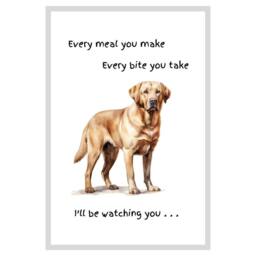 Animal Crackers Dog Tea Towel With 'Watching You' Funny Wording - Golden Labrador in White - thumbnail 1