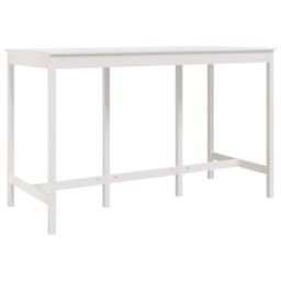 Berkfield Home Bar Table White 180x80x110 cm Solid Wood Pine - Size: 180 x 80 x 110 cm - thumbnail 2