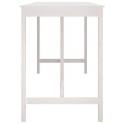 Berkfield Home Bar Table White 180x80x110 cm Solid Wood Pine - Size: 180 x 80 x 110 cm - thumbnail 4