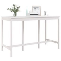 Berkfield Home Bar Table White 180x80x110 cm Solid Wood Pine - Size: 180 x 80 x 110 cm - thumbnail 6